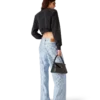 La Pramonition cropped sweatshirt met kristallen versiering La Pramonition cropped sweatshirt met kristallen versiering