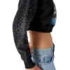 La Pramonition cropped sweatshirt met kristallen versiering La Pramonition cropped sweatshirt met kristallen versiering