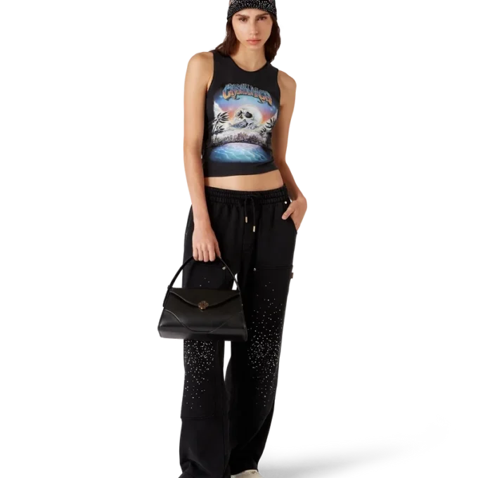 La Pramonition joggingbroek met kristallen versiering La Pramonition joggingbroek met kristallen versiering