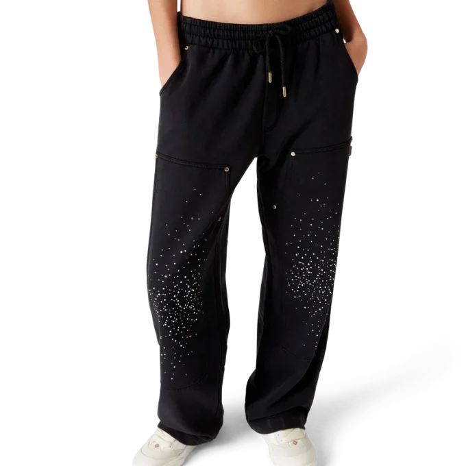 La Pramonition joggingbroek met kristallen versiering La Pramonition joggingbroek met kristallen versiering