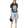 Denimshort met kristallen versiering
