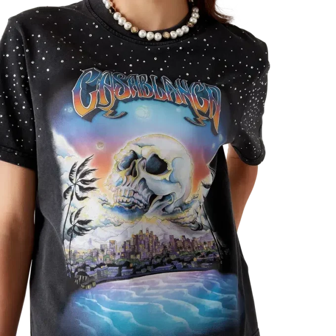 La Pramonition T-shirt met kristallen versiering La Pramonition T-shirt met kristallen versiering