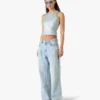 Lichtgewassen graffiti-denimjeans Lichtgewassen graffiti-denimjeans