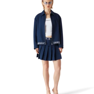 Marineblauw wollen colbert
