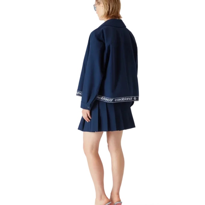 Marineblauw wollen colbert