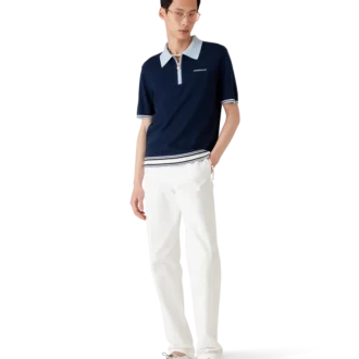 Merino gebreid tennispoloshirt Merino gebreid tennispoloshirt