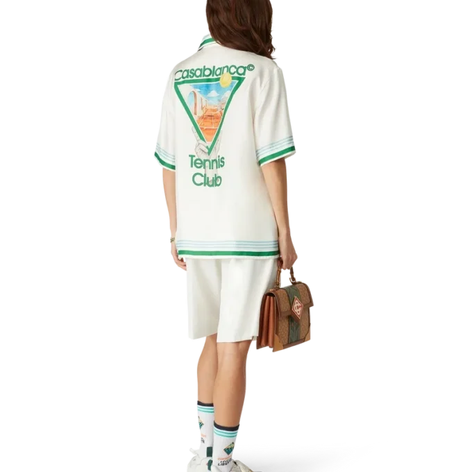 Metaphysical Tennis Icon zijden overhemd met korte mouwen