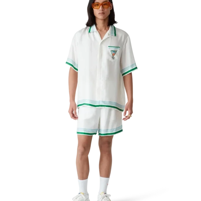 Metaphysical Tennis Icon zijden overhemd met korte mouwen