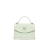 Mini Jeanne-tas met mintkleurig monogram in reliëf