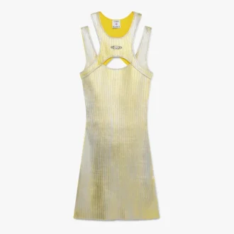 Mini-jurk met gele foliedruk