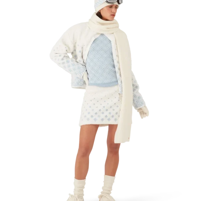 Minirok van fleece met geborduurd monogram in kleurverloop