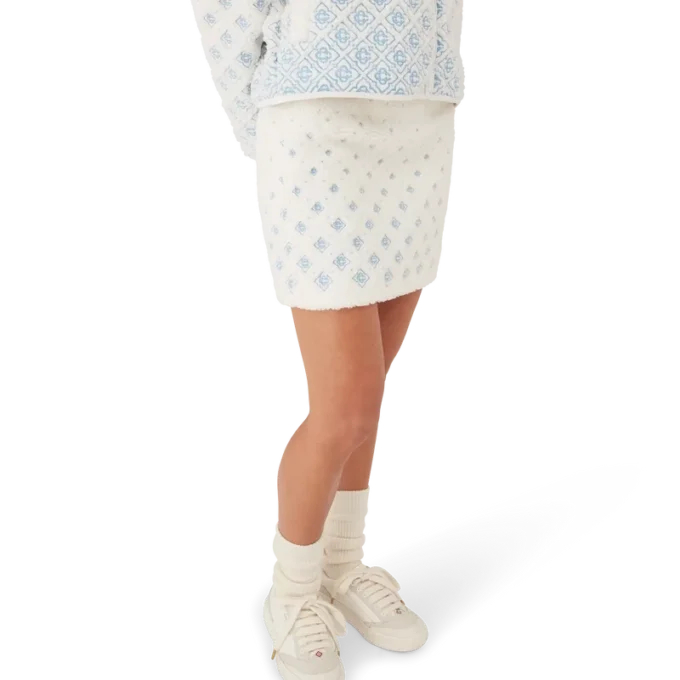 Minirok van fleece met geborduurd monogram in kleurverloop