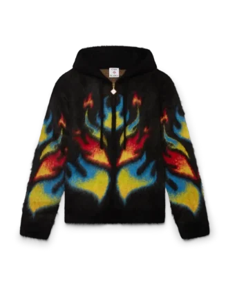 Mohair Flame Laurel Hoodie met rits