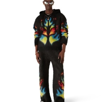 Mohair Flame Laurel Hoodie met rits