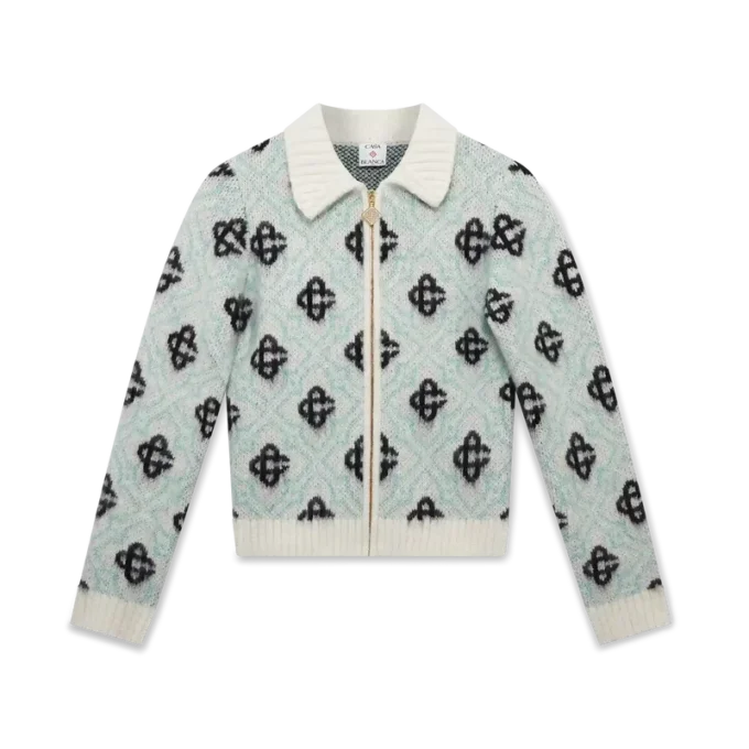 Mohair Monogram-trui met rits Mohair Monogram-trui met rits