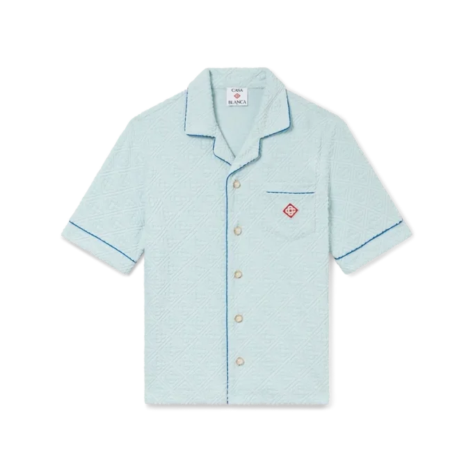 Monogram badstof shirt met korte mouwen Monogram badstof shirt met korte mouwen