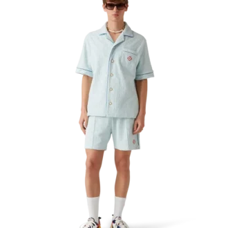 Monogram badstof shirt met korte mouwen Monogram badstof shirt met korte mouwen