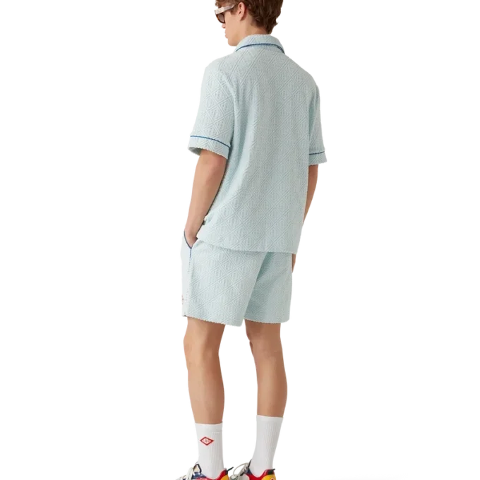 Monogram badstof shirt met korte mouwen Monogram badstof shirt met korte mouwen