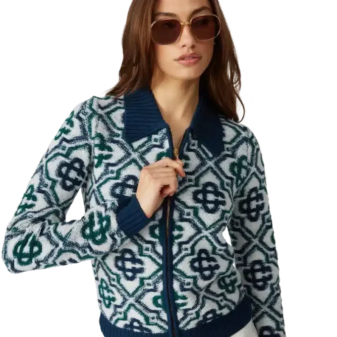 Monogram gebreide trui met rits Monogram gebreide trui met rits