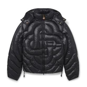 Monogram gewatteerd nylon pufferjack