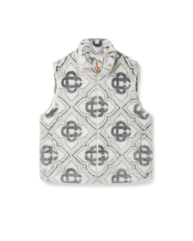 Monogram-vest van imitatiebont Monogram-vest van imitatiebont