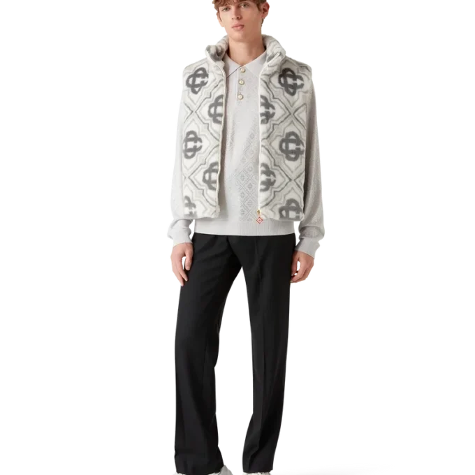 Monogram-vest van imitatiebont Monogram-vest van imitatiebont