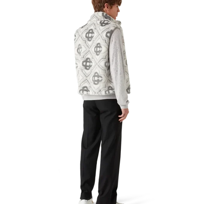 Monogram-vest van imitatiebont Monogram-vest van imitatiebont