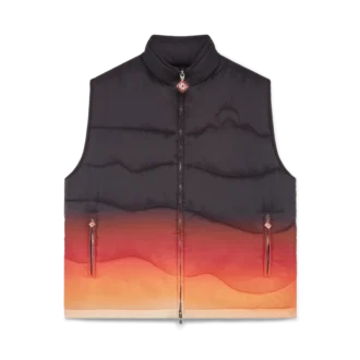 Nylon puffer-gilet met kleurverloop