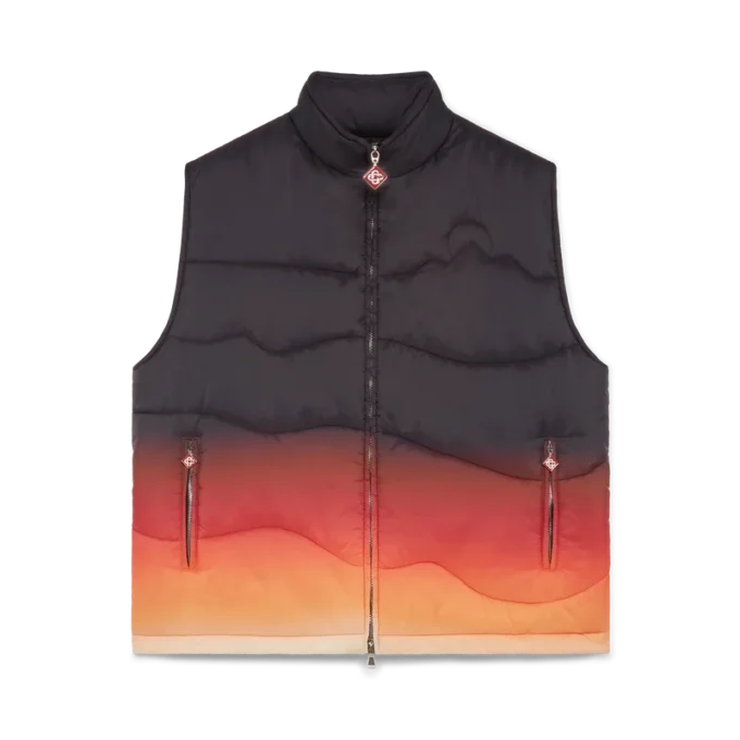 Nylon puffer-gilet met kleurverloop Nylon puffer-gilet met kleurverloop