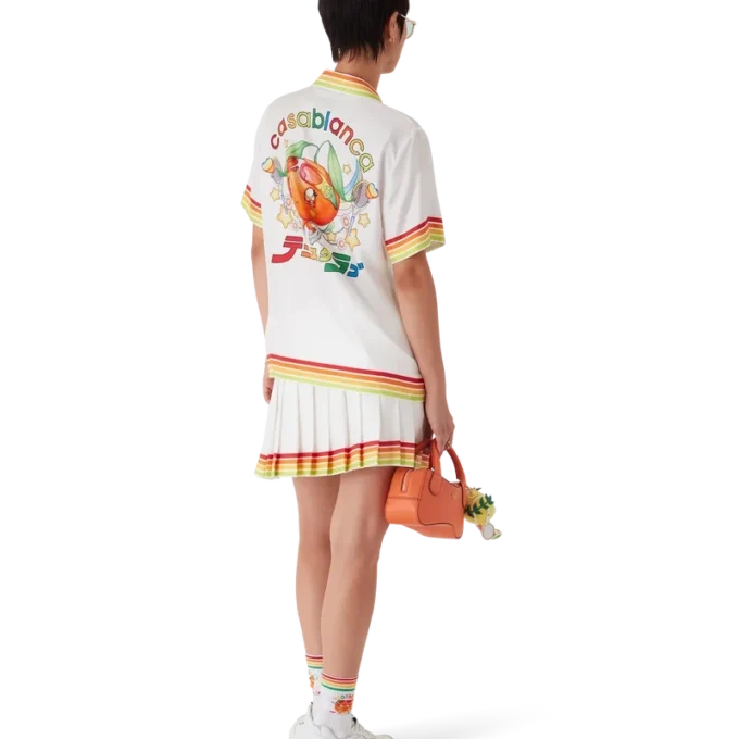 Oranje Mascot geplooide zijden twill rok
