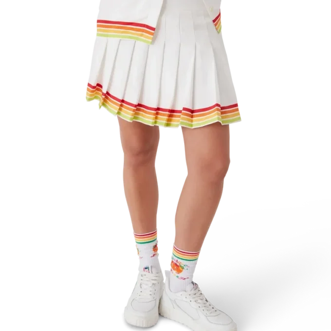 Oranje Mascot geplooide zijden twill rok