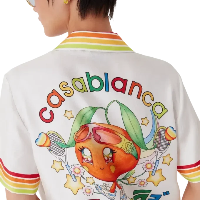 Oranje Mascot-overhemd met korte mouwen van zijden twill Oranje Mascot-overhemd met korte mouwen van zijden twill
