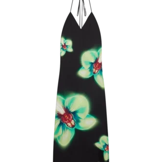 Orchid Glitch zijden jurk