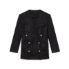 Oversized blazer van wol met krijtstreep