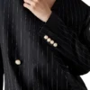 Oversized blazer van wol met krijtstreep