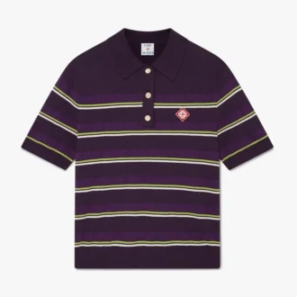 Paars & groen gestreept getailleerd Poloshirt Paars & groen gestreept getailleerd Poloshirt