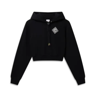 Pearl Diamond Cropped Sweatshirt met capuchon