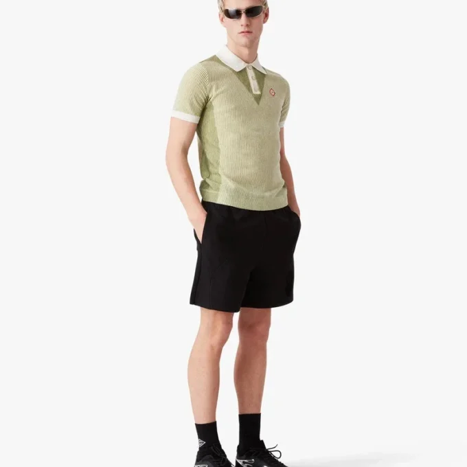 Poloshirt met korte mouwen en verticale strepen