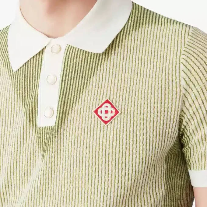 Poloshirt met korte mouwen en verticale strepen