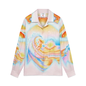 Psychedelic Nirvana zijden overhemd met lange mouwen