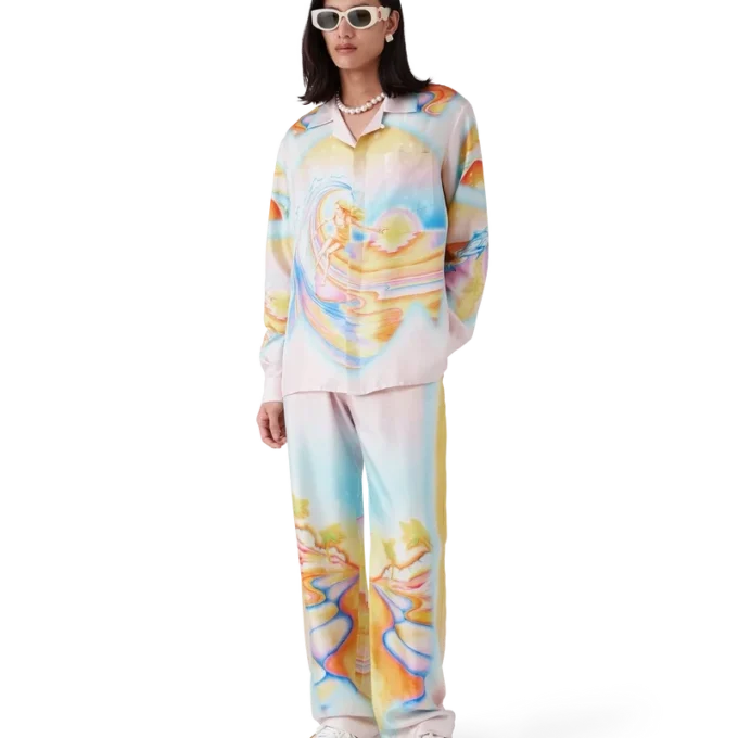 Psychedelic Nirvana zijden overhemd met lange mouwen Psychedelic Nirvana zijden overhemd met lange mouwen