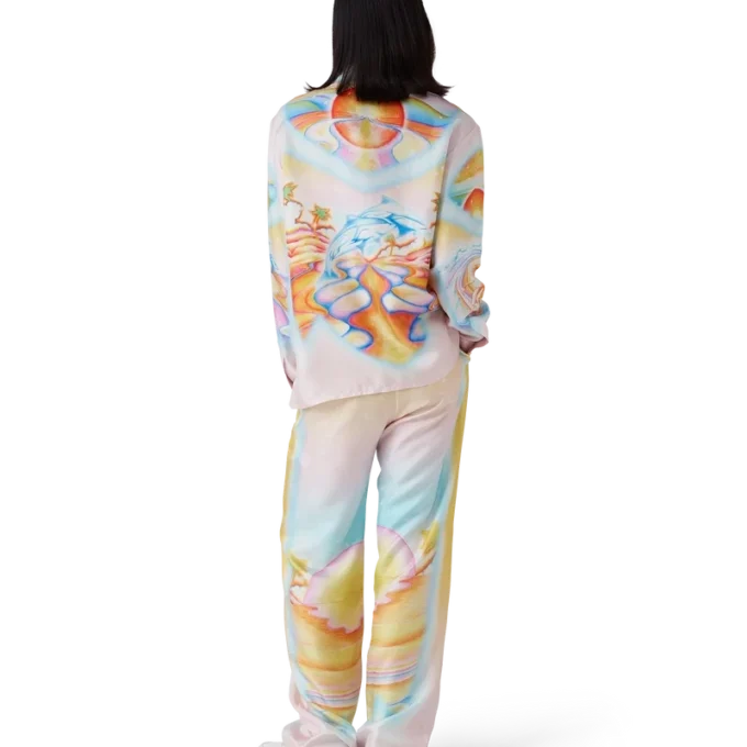 Psychedelic Nirvana zijden overhemd met lange mouwen Psychedelic Nirvana zijden overhemd met lange mouwen