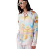 Psychedelic Nirvana zijden overhemd met lange mouwen Psychedelic Nirvana zijden overhemd met lange mouwen