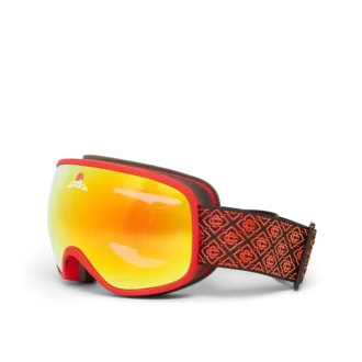 Rood-oranje ski-bril met kleurverloop