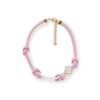 Roze geknoopte ketting