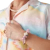 Roze geknoopte parelarmband Roze geknoopte parelarmband