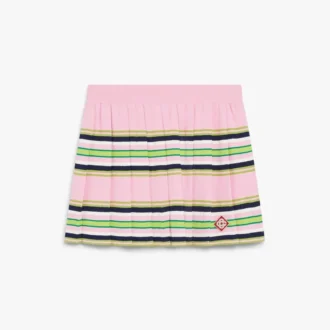 Roze & groene gestreepte geplooide minirok Roze & groene gestreepte geplooide minirok