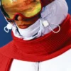 Rood-oranje ski-bril met kleurverloop Rood-oranje ski-bril met kleurverloop