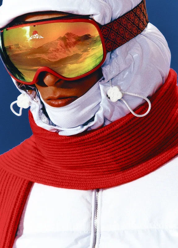 Rood-oranje ski-bril met kleurverloop Rood-oranje ski-bril met kleurverloop