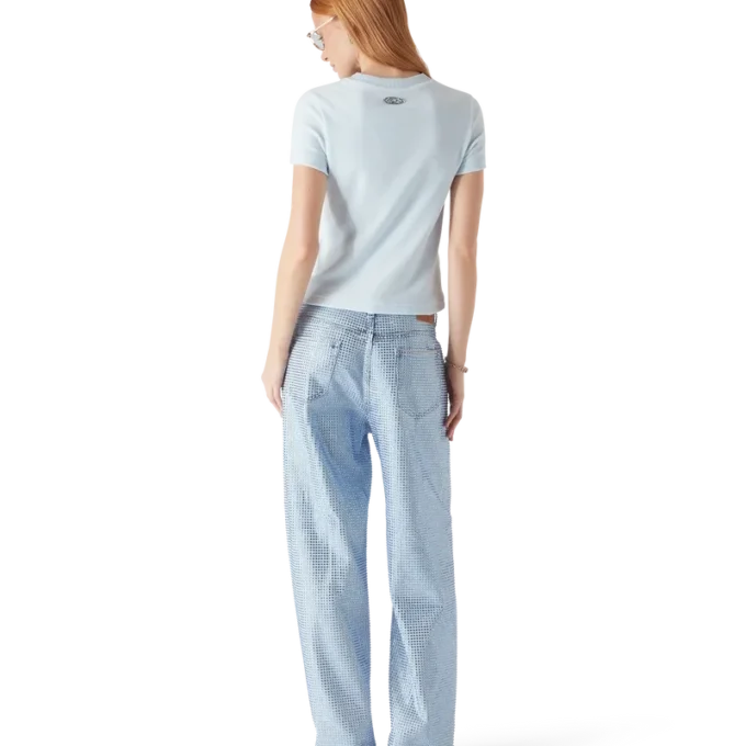 Velours T-shirt met korte mouwen voor dames Velours T-shirt met korte mouwen voor dames